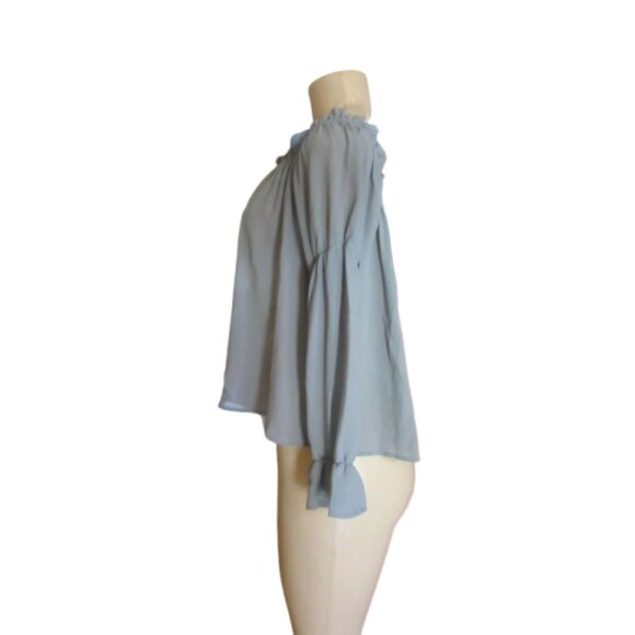 New w Tags Active USA Sage Green Off-Shoulder Peasant Style Blouse Large - Picture 5 of 8